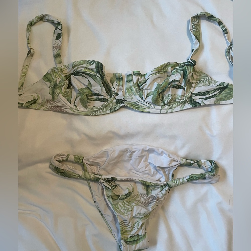 Monday Swimwear Palm Bikini- NEW Tulum bottoms (S) + Clovelly top (L)